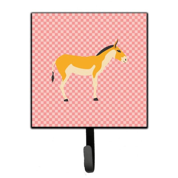 Carolines Treasures Turkmenian Kulan Donkey Pink Check Leash or Key Holder - BB7854SH4