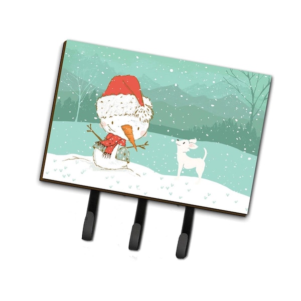 Carolines Treasures White Chihuahua Snowman Christmas Leash or Key Holder - CK2082TH68