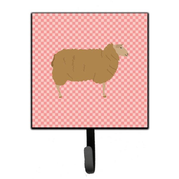 Carolines Treasures East Friesian Sheep Pink Check Leash or Key Holder - BB7977SH4