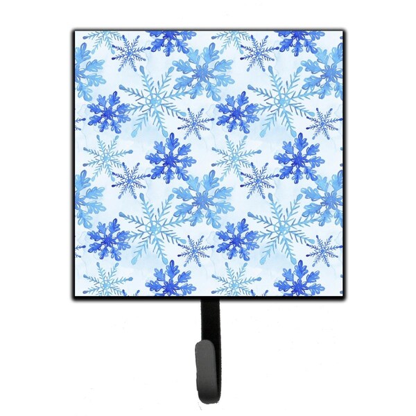 Carolines Treasures Blue Snowflakes Watercolor Leash or Key Holder, 4.25 x 1 x 7 in. - BB7484SH4