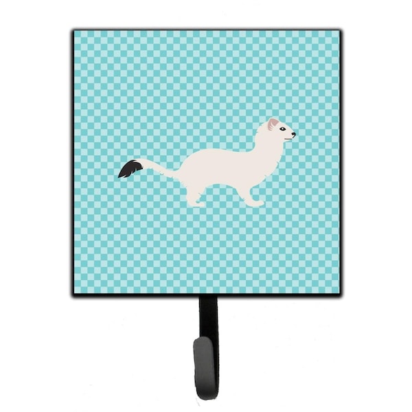 Jensendistributionservices Stoat Short Tailed Weasel Blue Check Leash or Key Holder - MI2087168