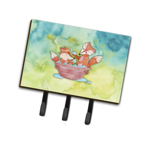 Jensendistributionservices Foxes Bathing Watercolor Leash or Key Holder - MI2087534