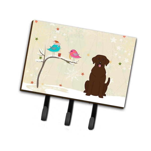 Jensendistributionservices Christmas Presents Between Friends Chocolate Labrador Leash or Key Holder - MI1707721