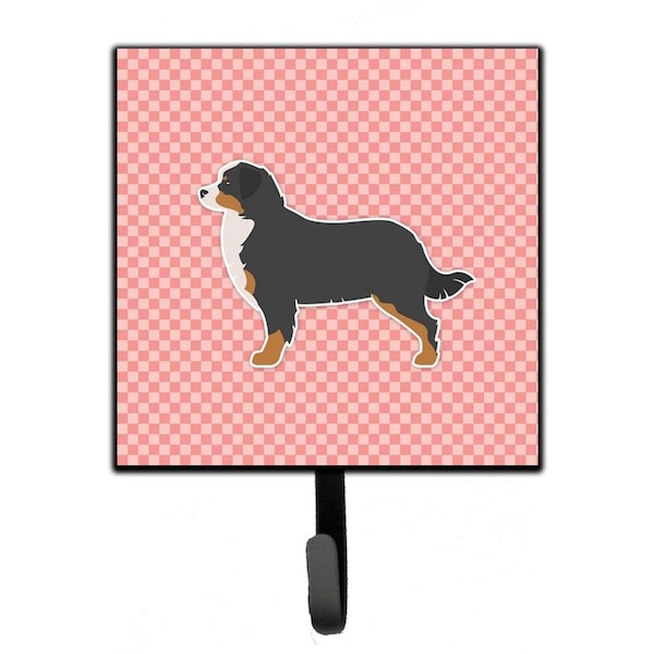 Jensendistributionservices Bernese Mountain Dog Checkerboard Pink Leash or Key Holder - MI1711684