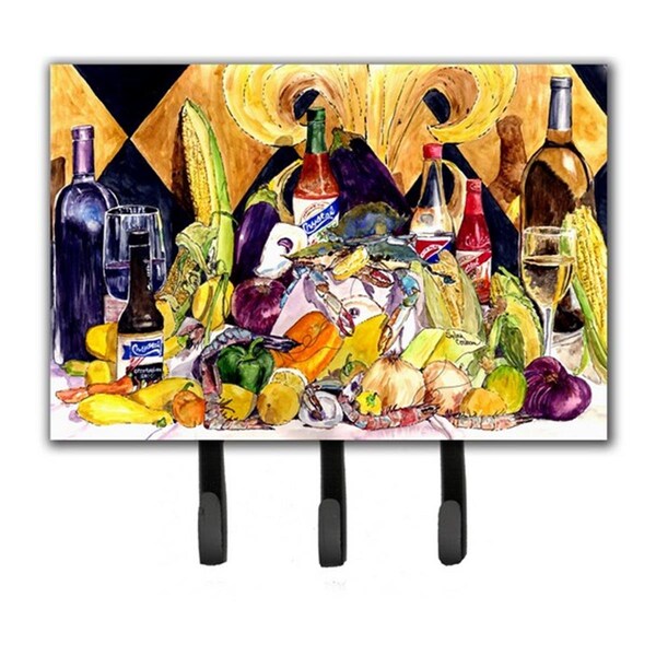 Micasa Crystal Hot Sauce With Fleur De Lis And Wine Leash & Key Holder - MI253124