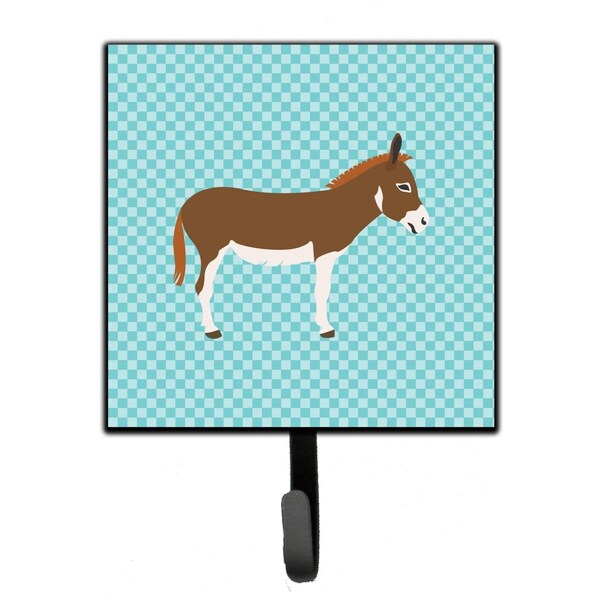 Carolines Treasures Miniature Mediterranian Donkey Blue Check Leash or Key Holder - BB8021SH4