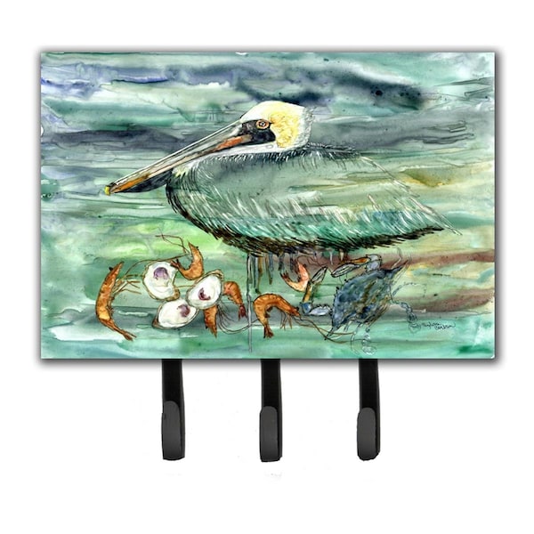 Carolines Treasures Watery PelicanShrimpCrab & Oysters Leash or Key Holder - 8978TH68