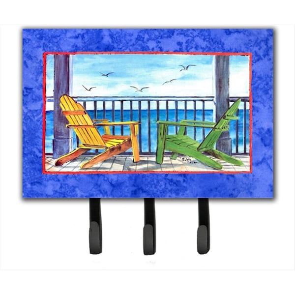 Carolines Treasures 6 x 9 in. Adirondack Chairs Blue Leash or Key Holder - 8767TH68
