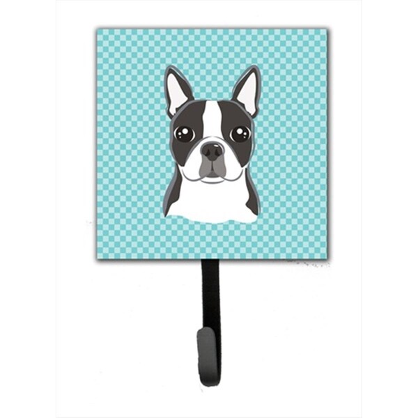 Jensendistributionservices Checkerboard Blue Boston Terrier Leash Or Key Holder - MI1716471