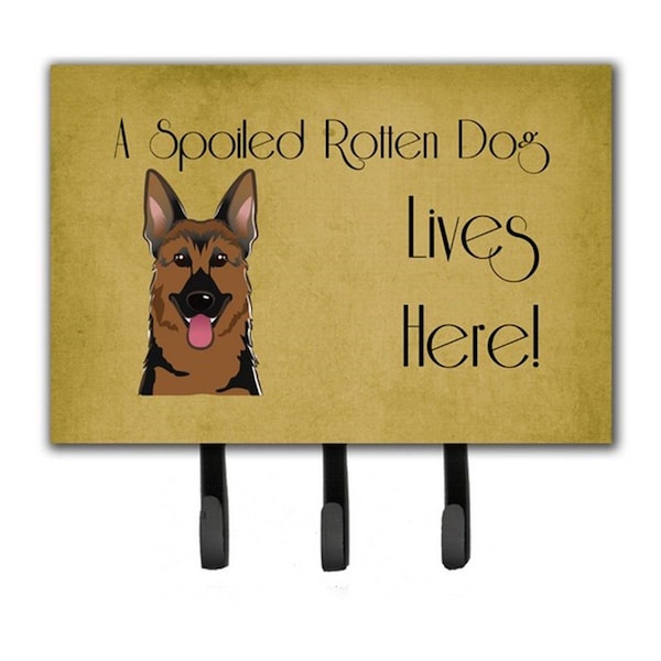 Jensendistributionservices German Shepherd Spoiled Dog Lives Here Leash & Key Holder - MI1659505