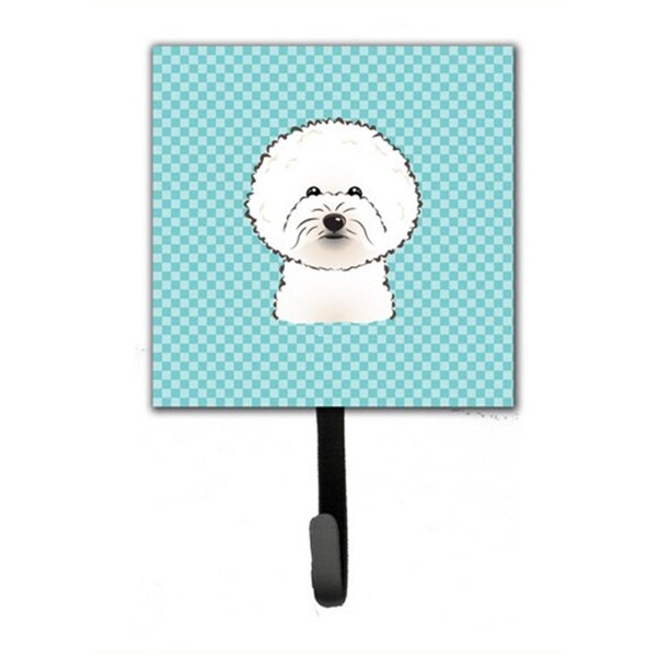 Jensendistributionservices Checkerboard Blue Bichon Frise Leash & Key Holder - MI1725056