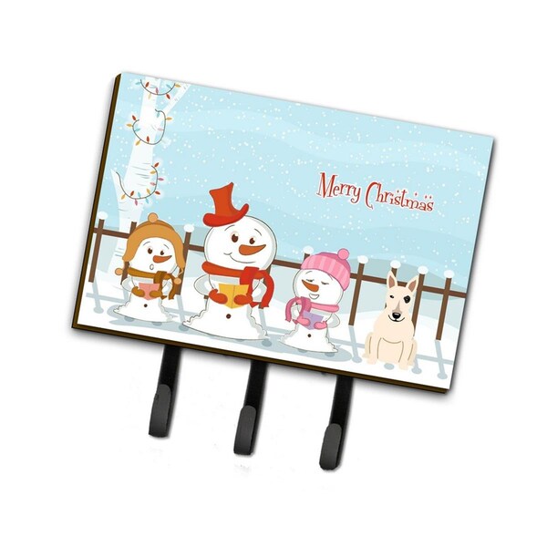 Carolines Treasures Merry Christmas Carolers Bull Terrier White Leash or Key Holder - BB2469TH68