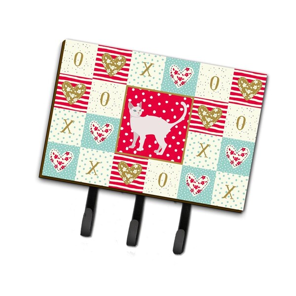 Carolines Treasures 6 x 2 x 9 in. Khao Manee No.2 Cat Love Leash or Key Holder - CK5629TH68