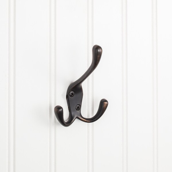 Elements By Hardware Resources 4" Brushed Oil Rubbed Bronze Large Triple Prong Wall Mounted Hook - YT40-400DBAC