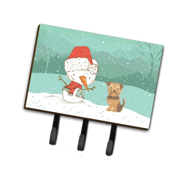 Carolines Treasures Yorkie Natural Ears Snowman Christmas Leash or Key Holder - CK2099TH68