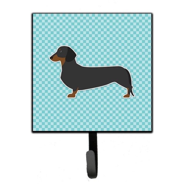 Micasa Dachshund Checkerboard Blue Leash or Key Holder - MI221814