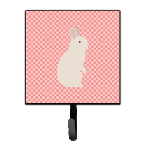 Carolines Treasures New Zealand White Rabbit Pink Check Leash or Key Holder - BB7965SH4