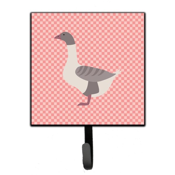 Carolines Treasures Buff Grey Back Goose Pink Check Leash or Key Holder - BB7901SH4