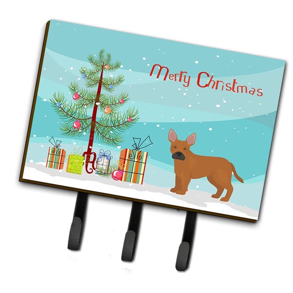 Carolines Treasures Tan French Bulldog Pit Bull Mix Christmas Tree Leash or Key Holder - CK3828TH68