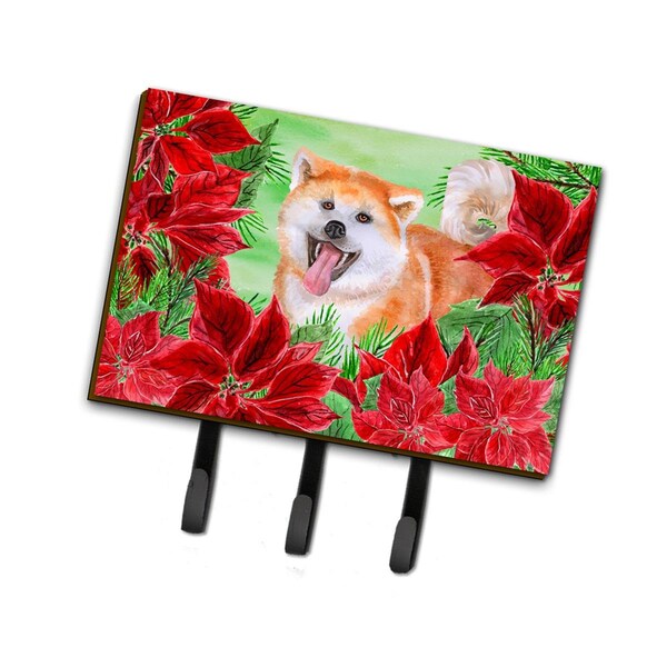 Carolines Treasures Akita Poinsettas Leash or Key Holder - CK1351TH68