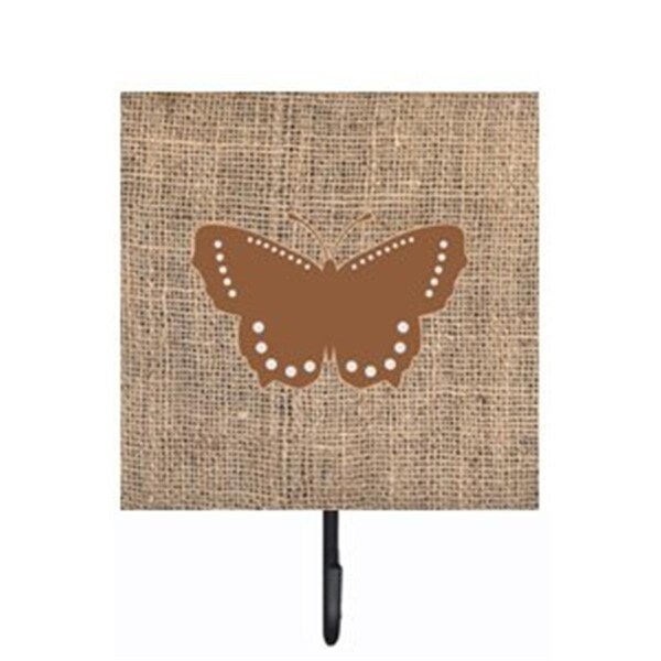 Carolines Treasures Butterfly Burlap and Brown Leash Or Key Holder - BB1033-BL-BN-SH4