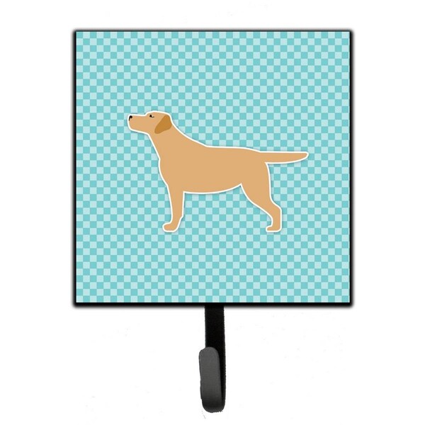 Carolines Treasures Yellow Labrador Retriever Checkerboard Blue Leash or Key Holder - BB3697SH4