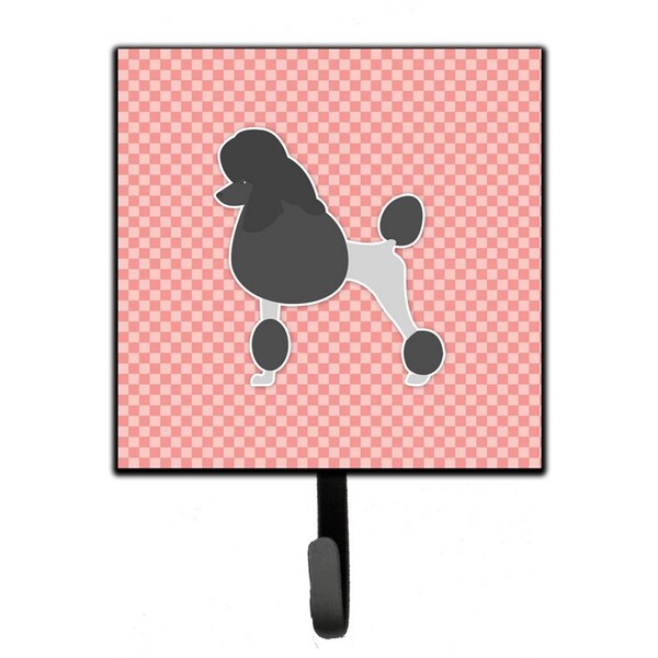 Carolines Treasures Poodle Checkerboard Pink Leash or Key Holder - BB3639SH4