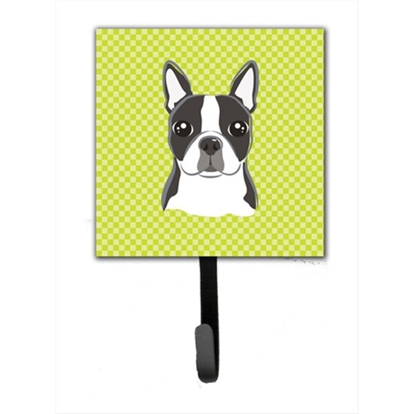 Jensendistributionservices Lime Checkered Boston Terrier Leash or Key Holder - MI1718215