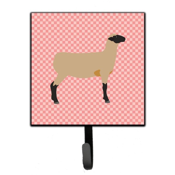 Carolines Treasures Hampshire Down Sheep Pink Check Leash or Key Holder - BB7976SH4