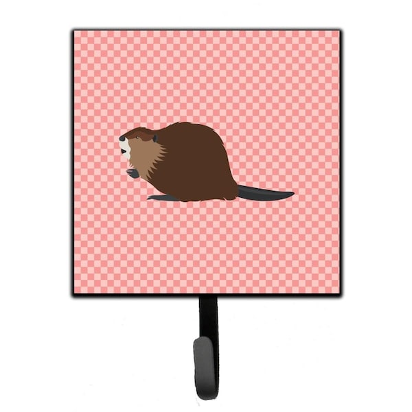 Carolines Treasures Eurasian Beaver Pink Check Leash or Key Holder - BB7873SH4