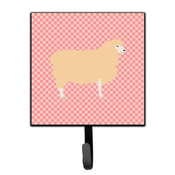 Carolines Treasures English Leicester Longwool Sheep Pink Check Leash or Key Holder - BB7974SH4