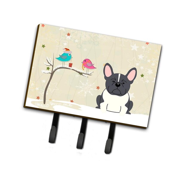Jensendistributionservices Christmas Presents Between Friends French Bulldog Black & White Leash or Key Holder - MI1711644