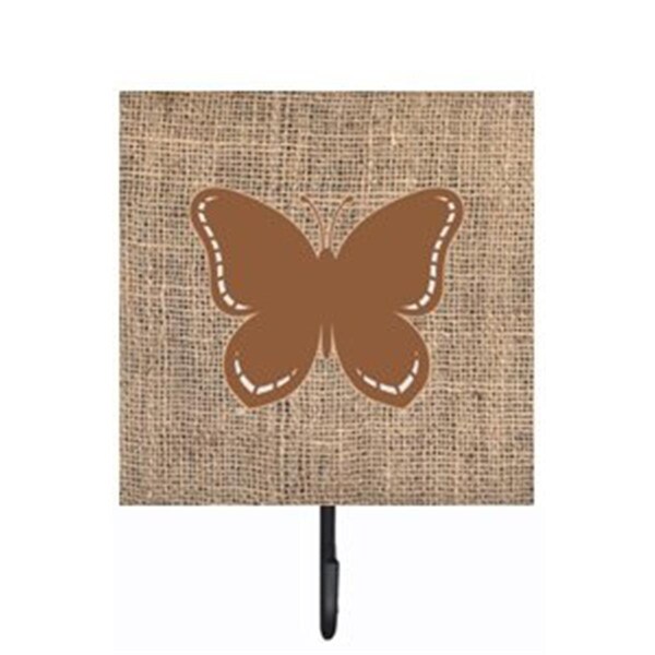 Carolines Treasures Butterfly Burlap and Brown Leash Or Key Holder - BB1035-BL-BN-SH4