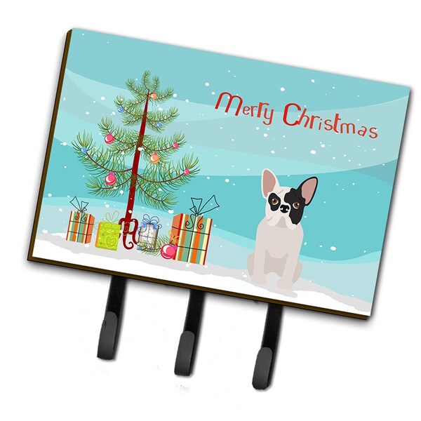 Carolines Treasures Black & White French Bulldog Christmas Tree Leash or Key Holder - CK3500TH68
