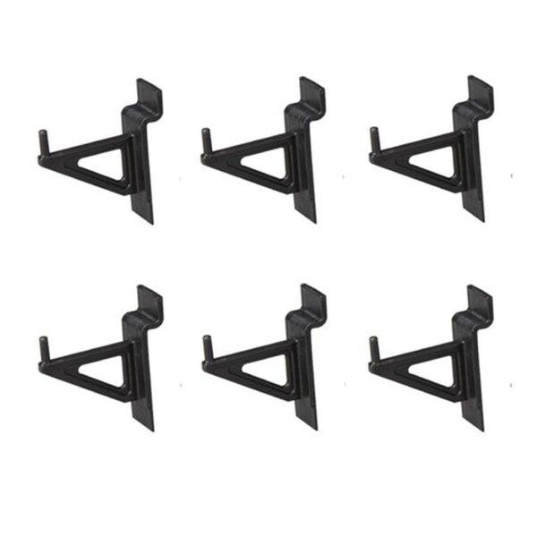 Jifram Extrusions Jifram Extrusions 01100635 Easy Living Easy Wall Bag of Six 2 in. Black Plastic Slatwall Hooks - 1100635