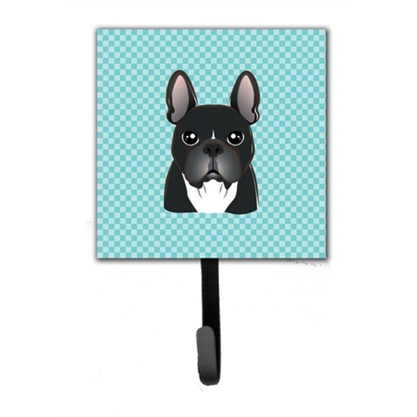 Jensendistributionservices Checkerboard Blue French Bulldog Leash & Key Holder - MI1719956