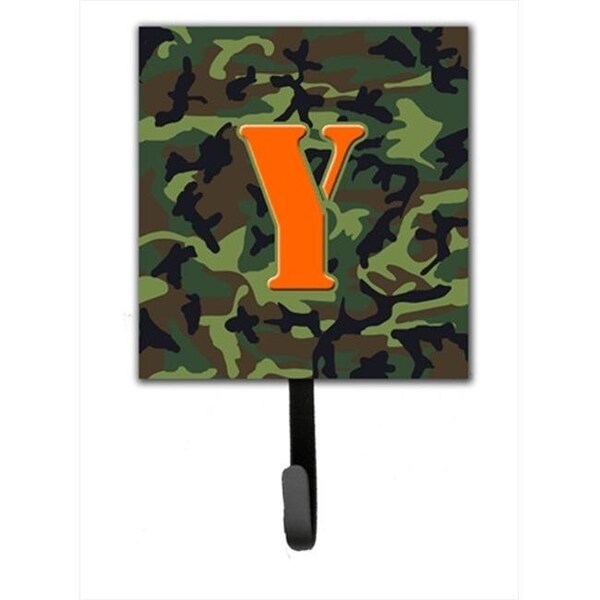 Carolines Treasures Carolines Treasures CJ1030-YSH4 Letter Y Initial Monogram - Camo Green Leash Holder Or Key Hook - CJ1030-YSH4