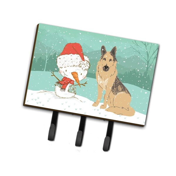 Jensendistributionservices German Shepherd & Snowman Christmas Leash or Key Holder - MI1716722