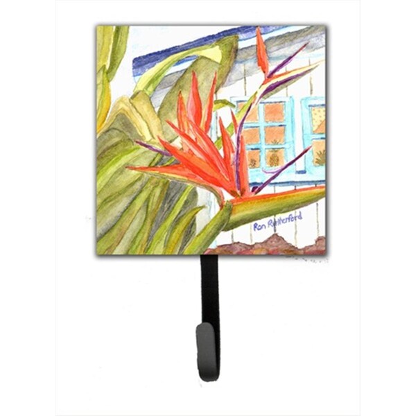 Jensendistributionservices 4.25 x 7 in. Flower Bird of Paradise Leash Or Key Holder - MI1655572
