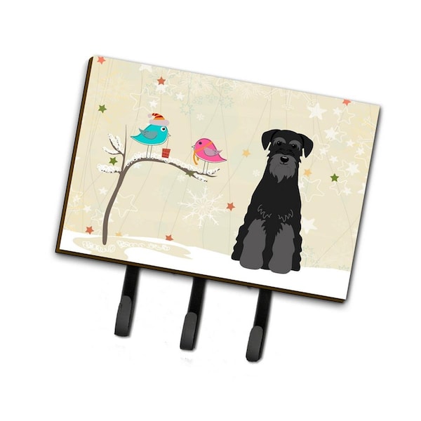 Jensendistributionservices Christmas Presents Between Friends Standard Schnauzer Black Leash or Key Holder - MI2087060