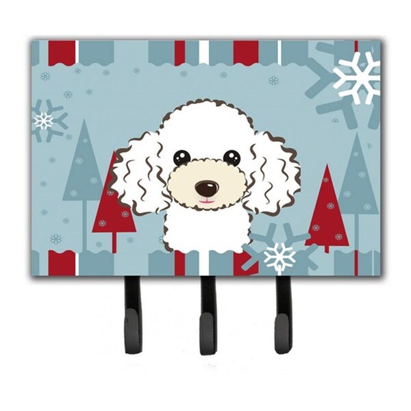 Jensendistributionservices Winter Holiday White Poodle Leash & Key Holder - MI2103670