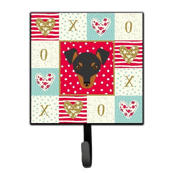 Carolines Treasures 4.25 x 1 x 7 in. Manchester Toy Terrier Love Leash or Key Holder - CK5218SH4