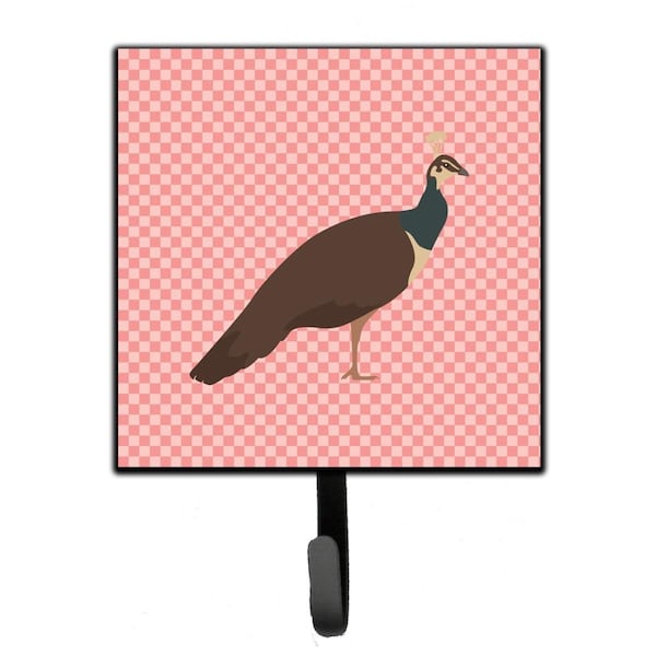 Jensendistributionservices Indian Peahen Peafowl Pink Check Leash or Key Holder - MI1710006