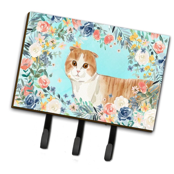 Jensendistributionservices Scottish Fold Spring Flowers Leash or Key Holder - MI1719286