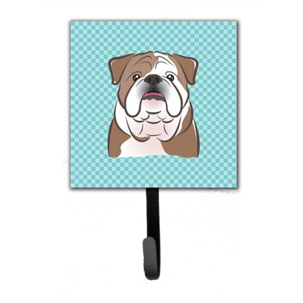 Jensendistributionservices Checkerboard Blue English Bulldog Leash & Key Holder - MI1719417