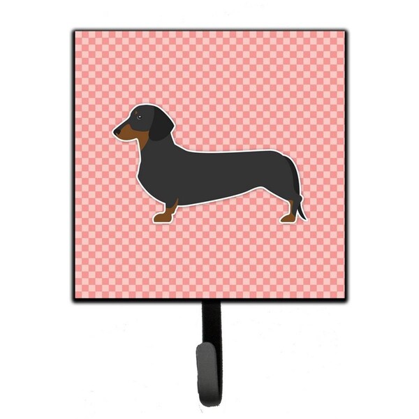 Micasa Dachshund Checkerboard Pink Leash or Key Holder - MI224185