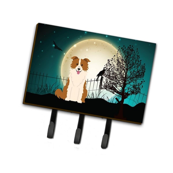 Carolines Treasures Halloween Scary Border Collie Red and White Leash or Key Holder - BB2309TH68