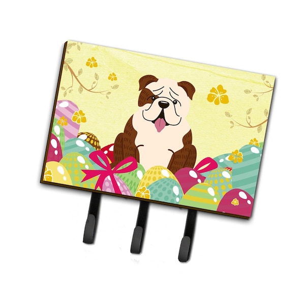 Carolines Treasures Easter Eggs English Bulldog Brindle White Leash or Key Holder - BB6121TH68