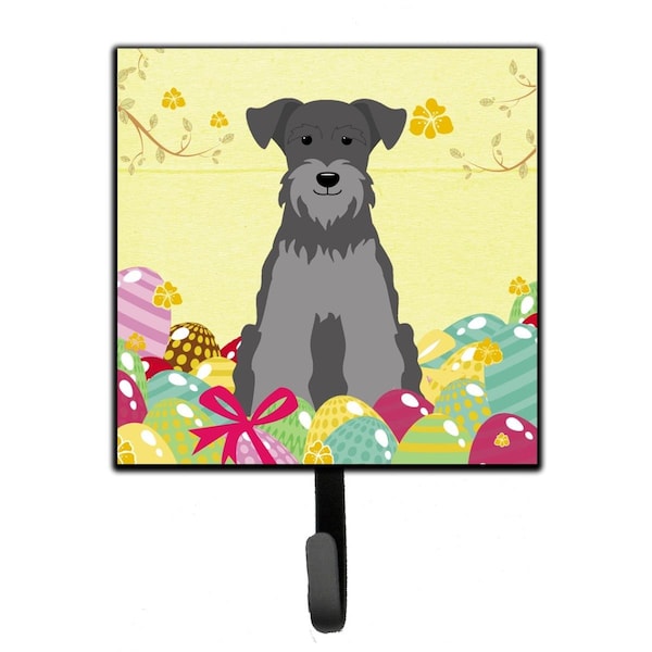 Carolines Treasures Easter Eggs Miniature Schanuzer Black Silver Leash or Key Holder - BB6052SH4
