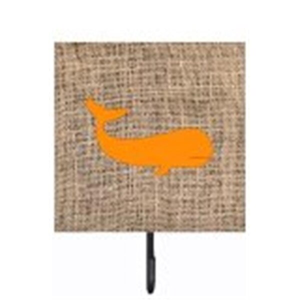 Carolines Treasures Whale Burlap And Orange Leash Or Key Holder - BB1021-BL-OR-SH4